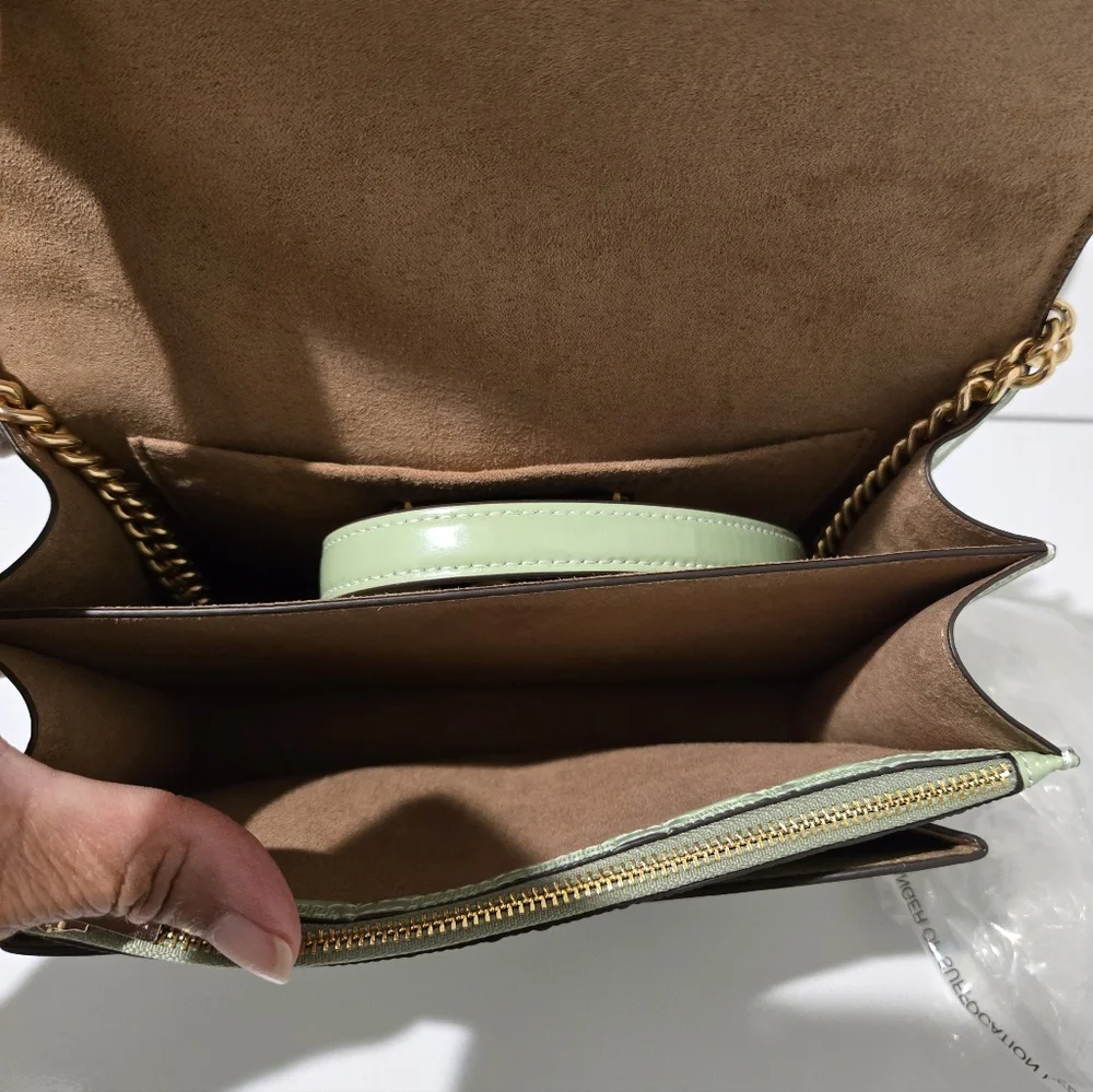 NWT Coach Klare Pale Green Signature Leather Crossbody Bag